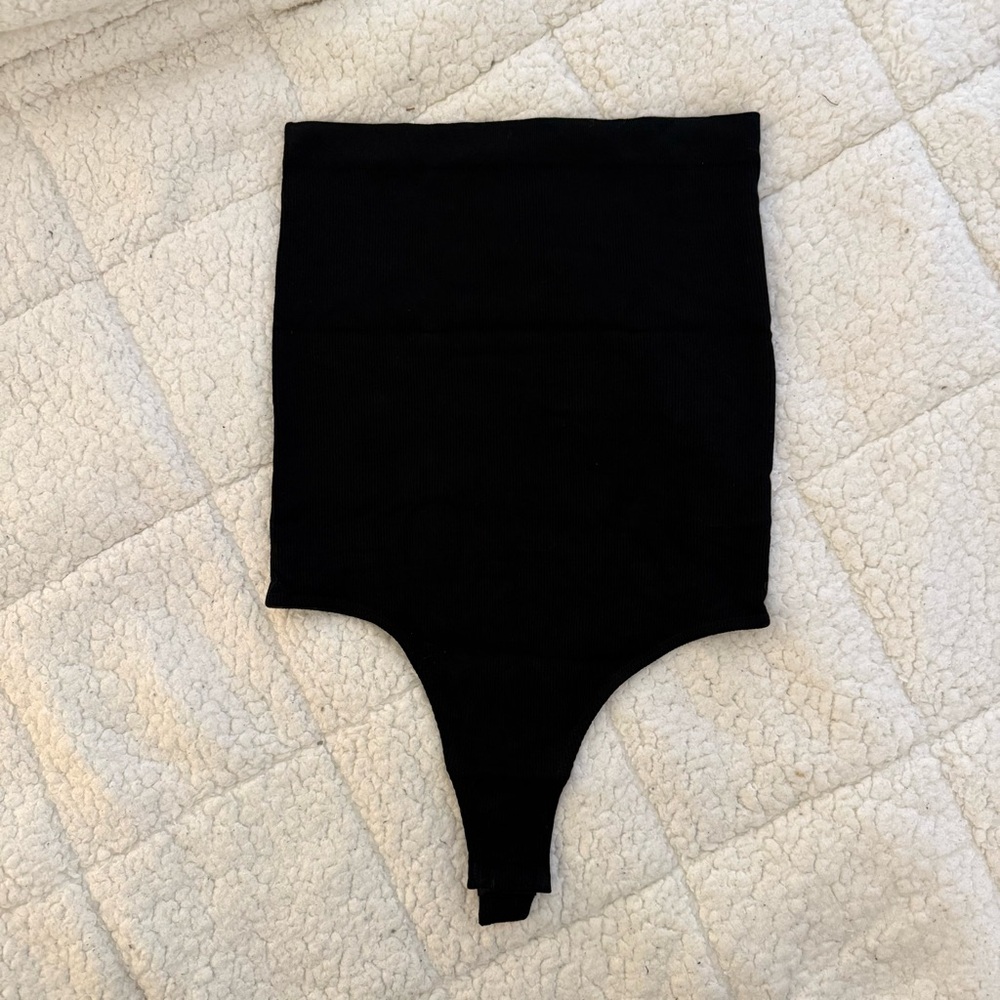 Essentials Black Ribbed Knit Top with SWS Tag
